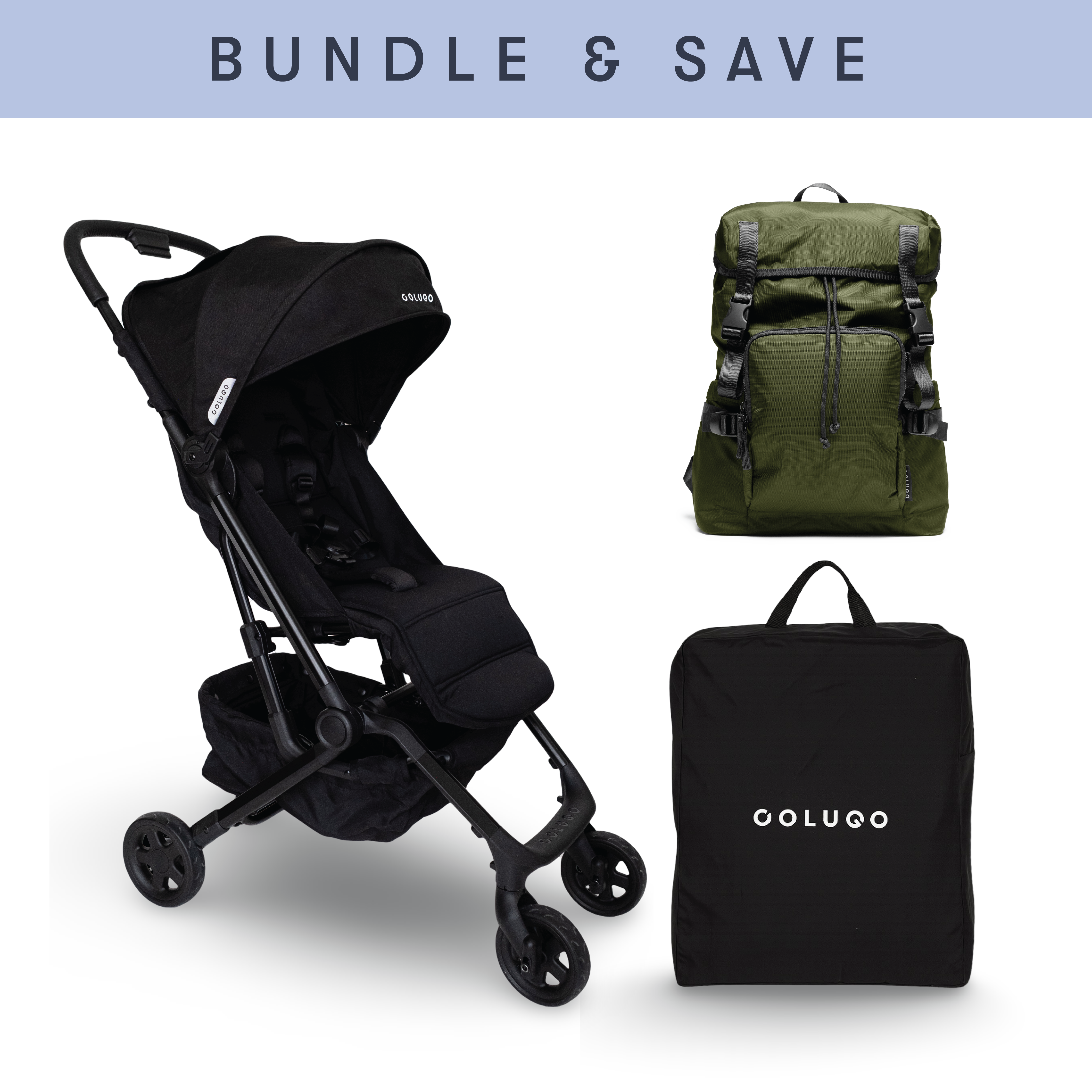 The Compact Stroller+ & The Parent Backpack Bundle, Olive