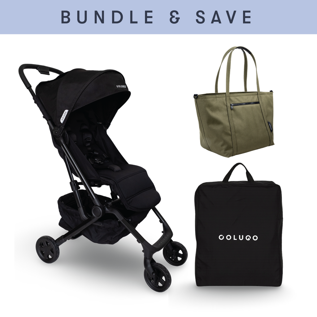 The Compact Stroller+ & The Diaper Tote Bundle, Olive