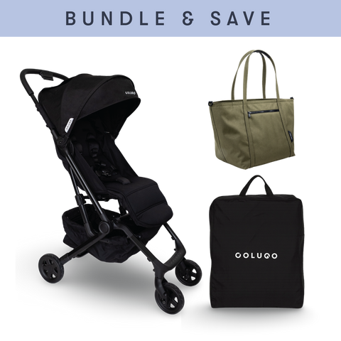 The Compact Stroller+ & The Diaper Tote Bundle, Olive