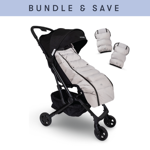 The Compact Stroller+ & Cozy Deluxe Bundle, Cool Grey