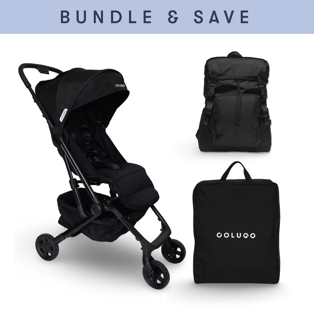The Compact Stroller+ & The Parent Backpack Bundle, Black