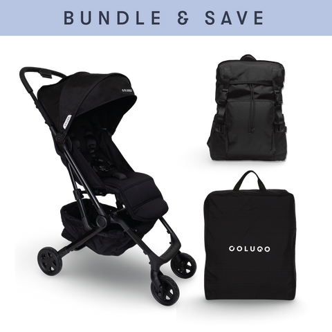 The Compact Stroller+ & The Parent Backpack Bundle, Black